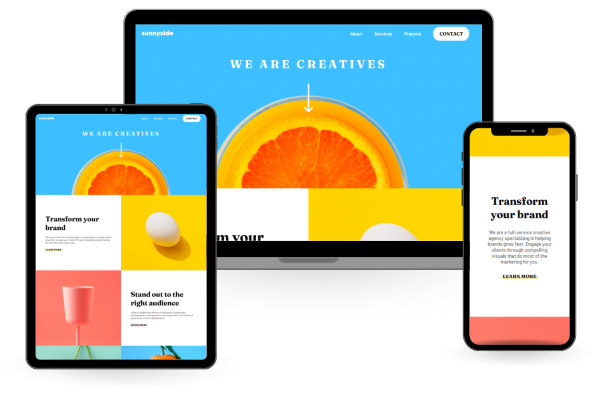 Computer mockup image of Sunnyside Agency's website.